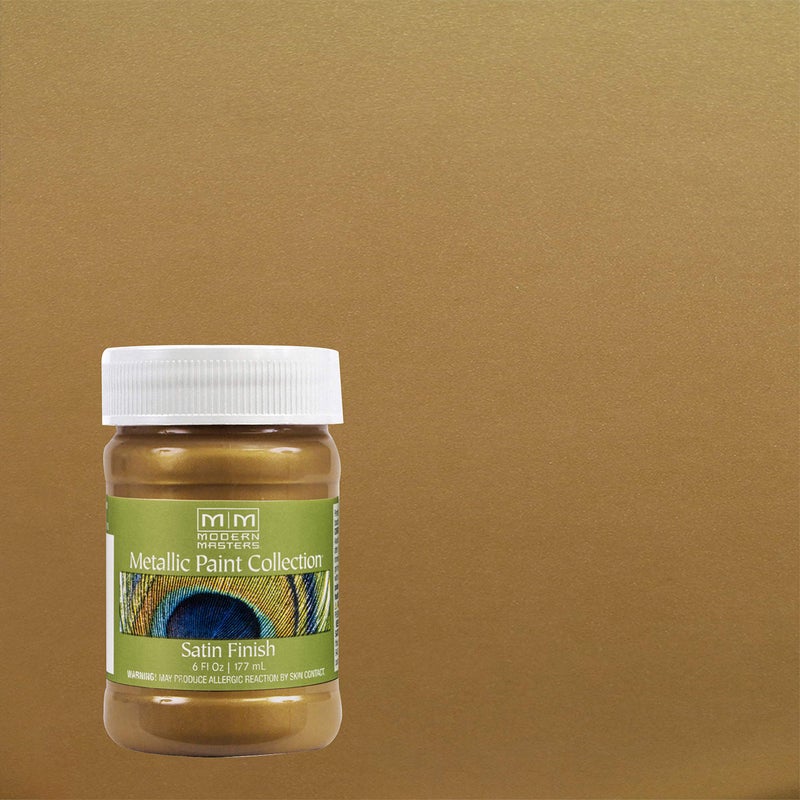 Modern Masters 6 oz Modern Masters ME289 Brass Metallic Paint Collection, Satin Water-Based Decorative Metallic Paint - Image 2